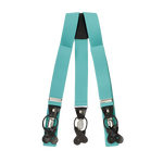 Turquoise Button And Clip Suspenders