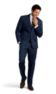 Michael Kors Navy Performance Suit Posing