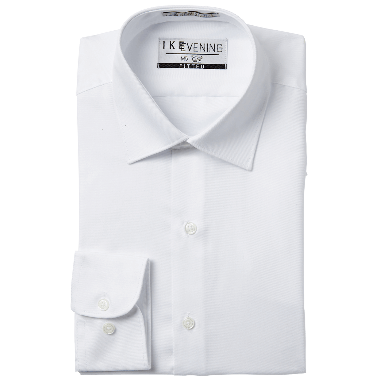 White Cotton Laydown Collar Shirt