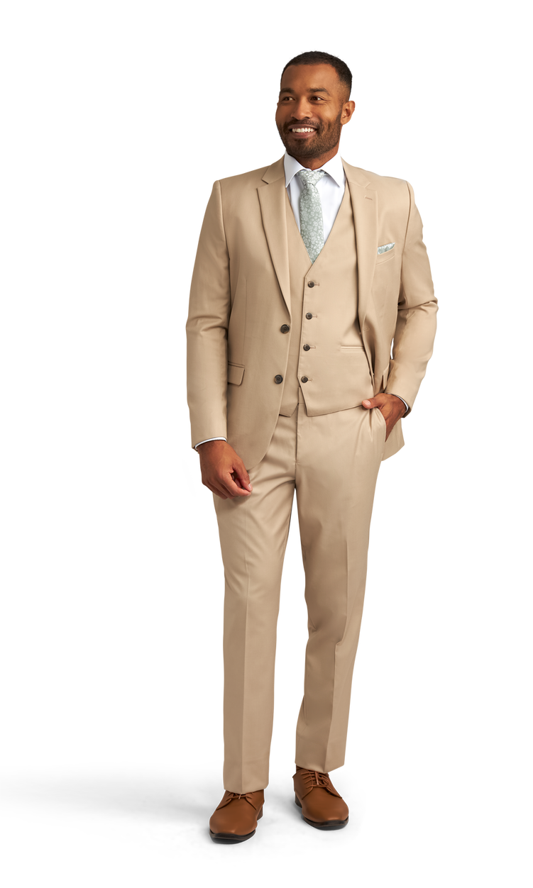 Khaki Stretch Suit Separates