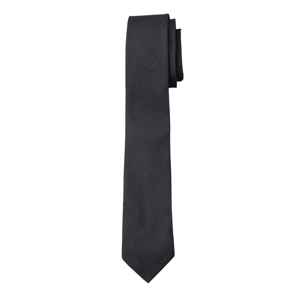 Black Textured Long Tie