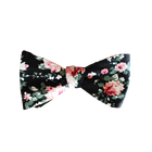 Black Floral Bow Tie