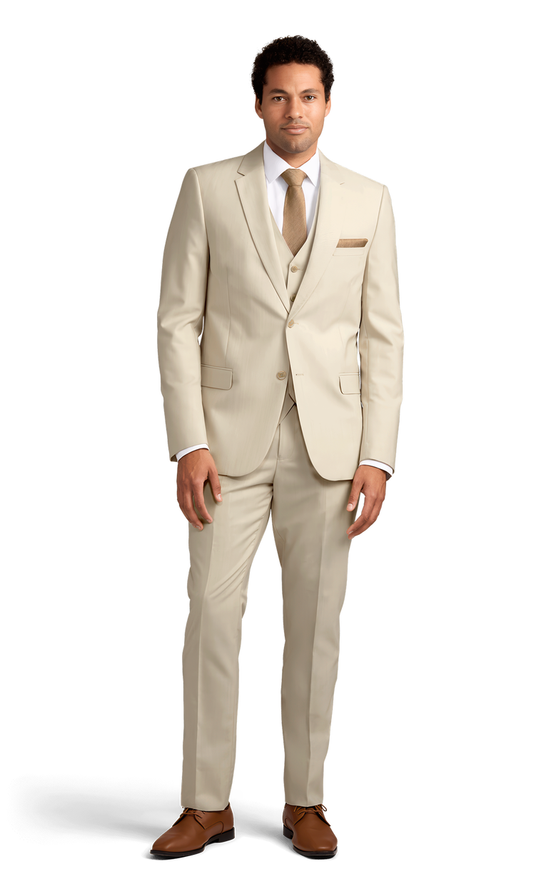 Michael Kors Tan Performance Suit Posing Forward