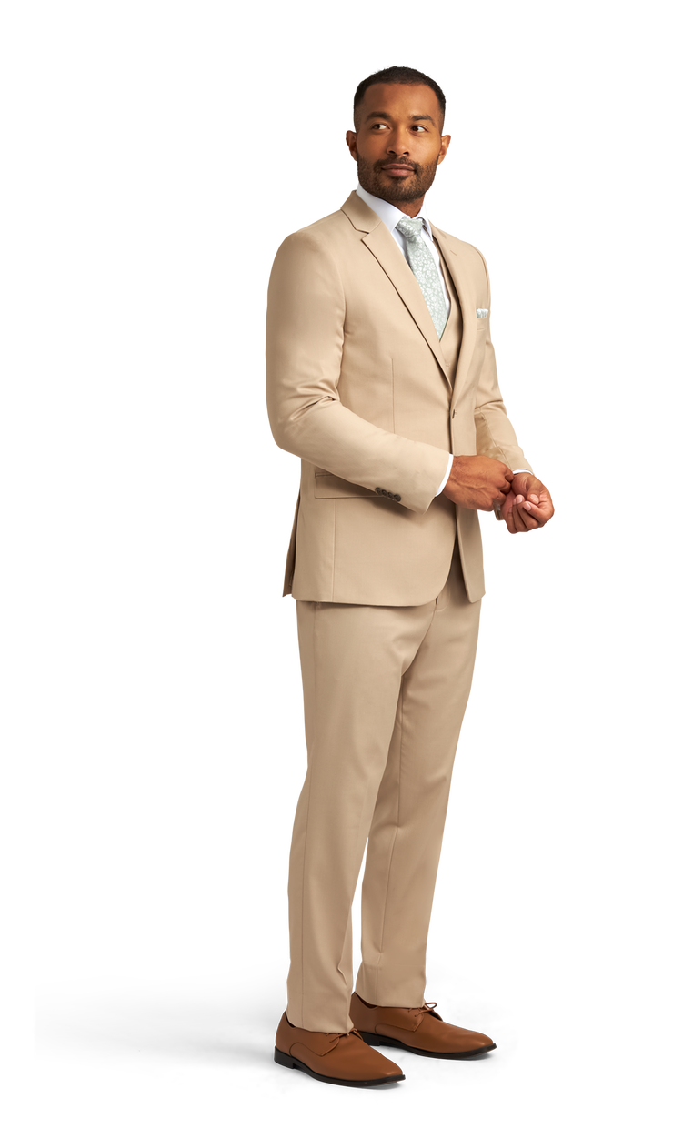 Khaki Stretch Suit Separates