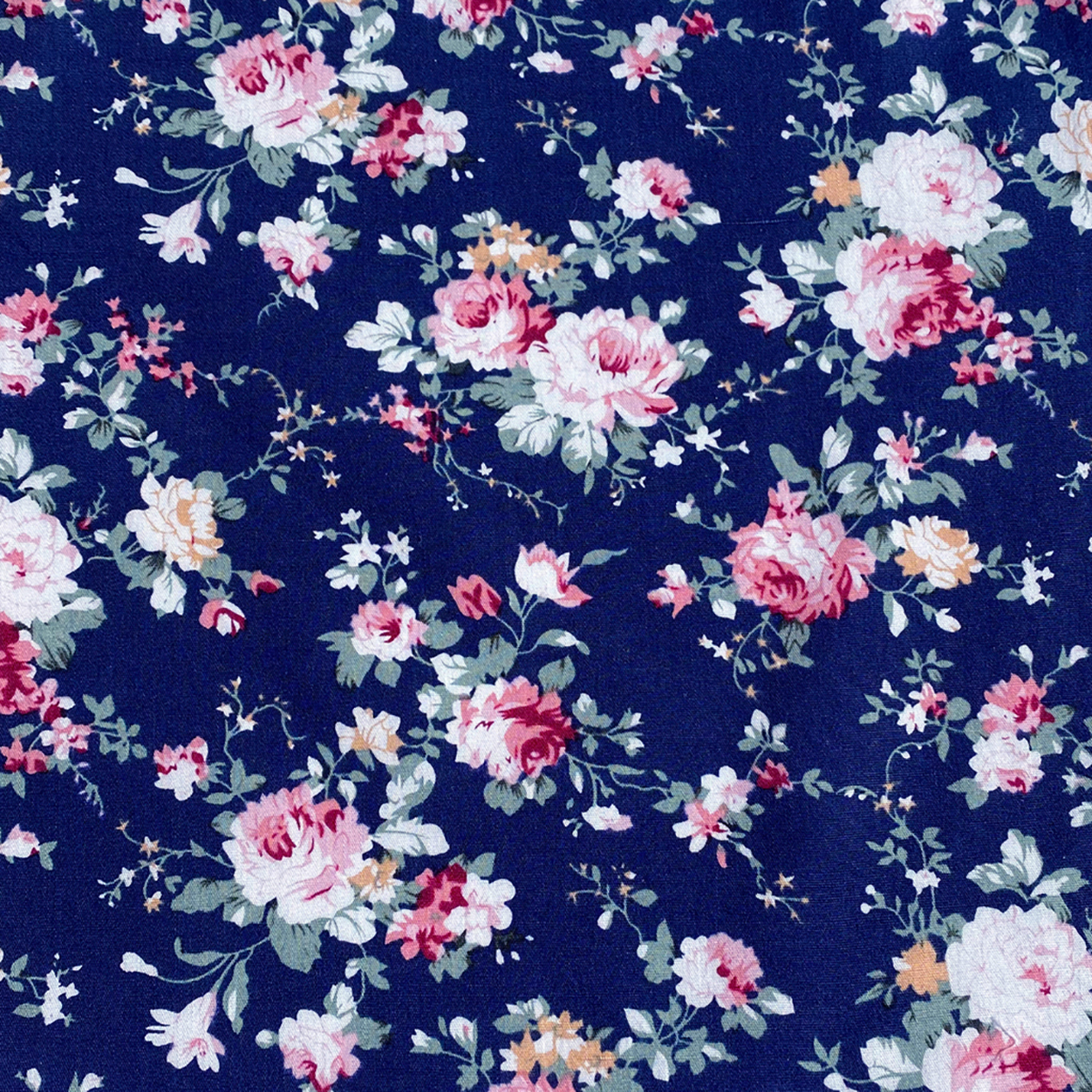 Navy Floral Pocket Square