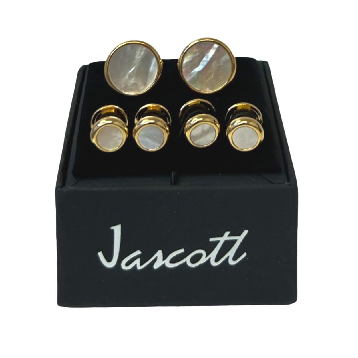 Gold with Pearl Studs & Cufflinks