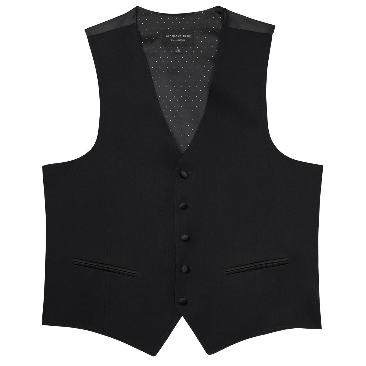 Black Performance Fabric Tuxedo Vest