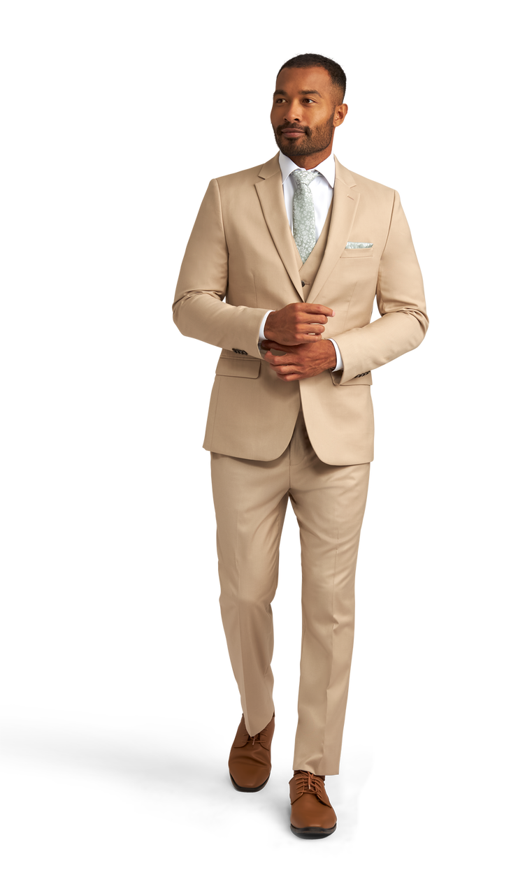 Khaki Stretch Suit Separates