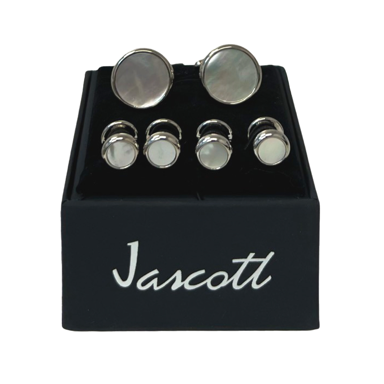 Silver with Pearl Studs and Cufflinks
