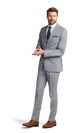 Michael Kors Heather Grey Performance Suit Left Side Pose