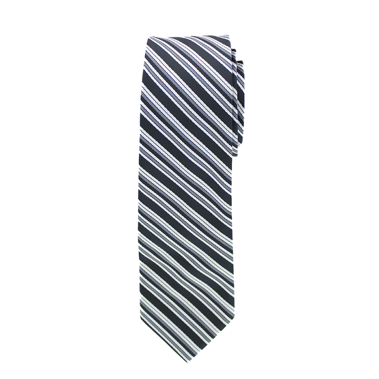 Black And White Striped Long Tie