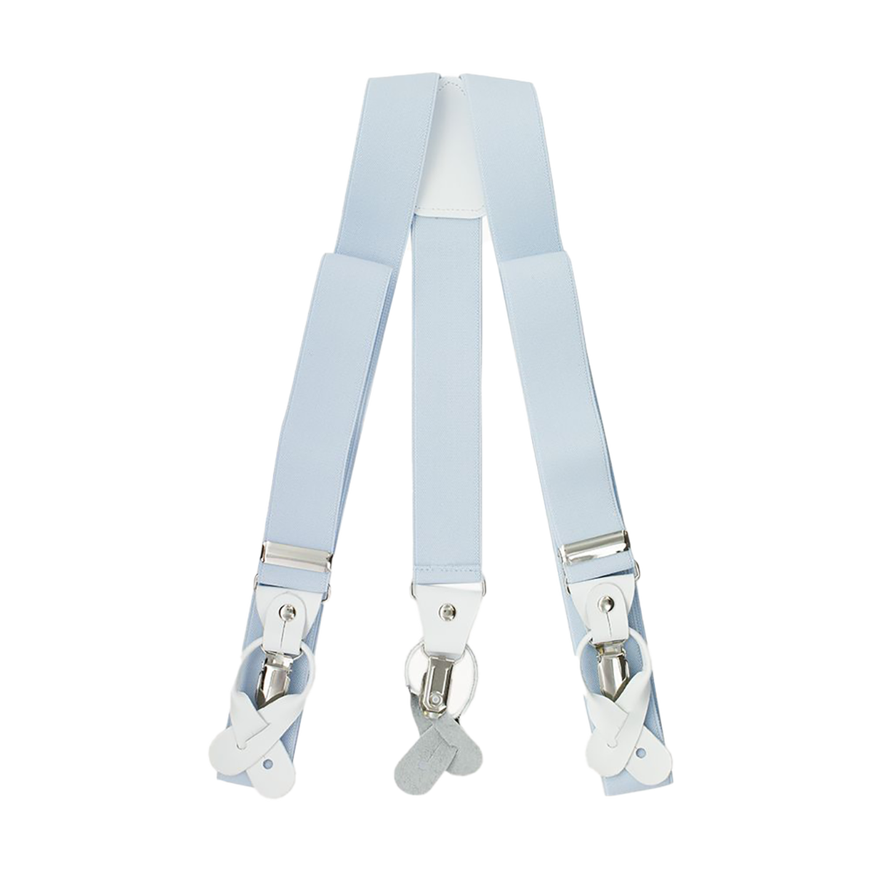 Light Blue Button And Clip Suspenders