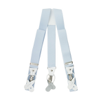 Light Blue Button And Clip Suspenders