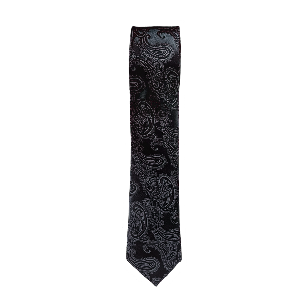 Black Paisley Long Tie