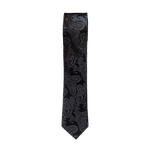 Black Paisley Long Tie