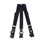 Navy Button And Clip Suspenders